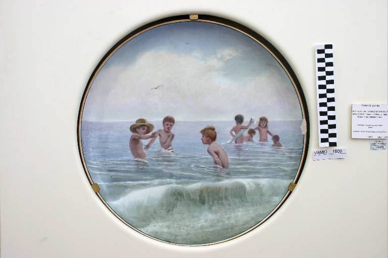 Giochi di bambini al mare (piatto) di Società Ceramica Italiana Laveno (sec. XIX)