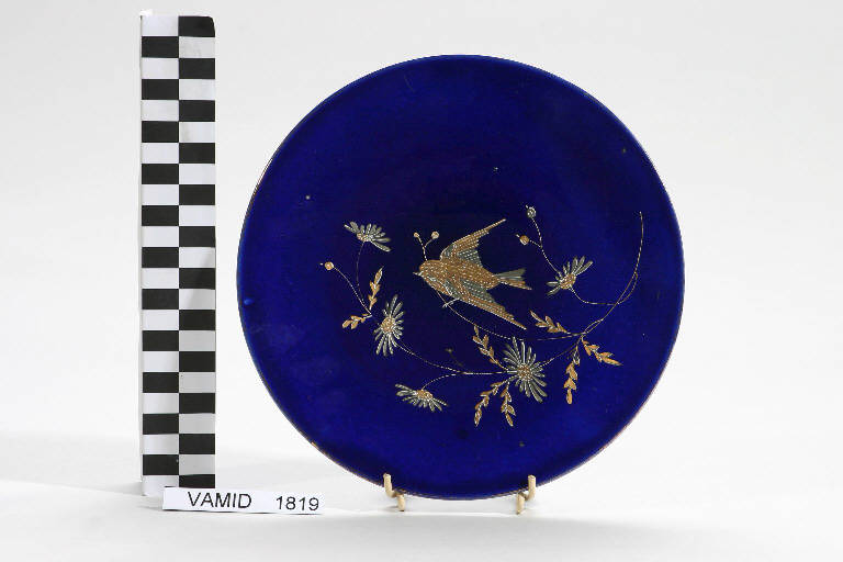 Uccellino su ramo fiorito (piatto) di Società Ceramica Italiana Laveno (sec. XIX)