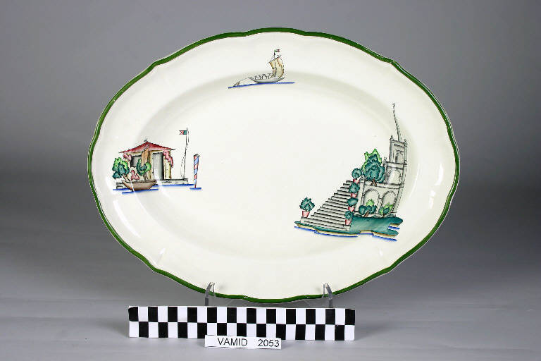 Lago Maggiore, Scorci del Lago Maggiore (piatto da portata) di Società Ceramica Italiana Laveno; Andlovitz Guido (sec. XX)