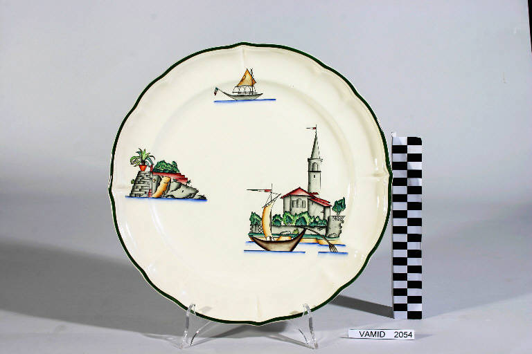 Lago Maggiore, Scorci del Lago Maggiore (piatto da portata) di Società Ceramica Italiana Laveno; Andlovitz Guido (sec. XX)