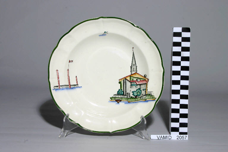 Lago Maggiore, Scorci del Lago Maggiore (piatto fondo) di Società Ceramica Italiana Laveno; Andlovitz Guido (sec. XX)