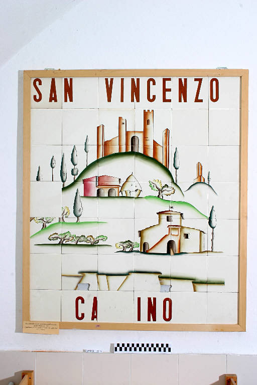 San Vincenzo, Veduta di san Vincenzo (pannello) di Andlovitz Guido; Società Ceramica Italiana Laveno (sec. XX)