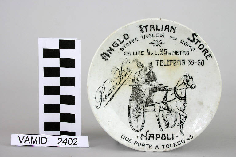 Coppia di signori su calesse (piatto) di Società Ceramica Italiana Laveno (sec. XX)