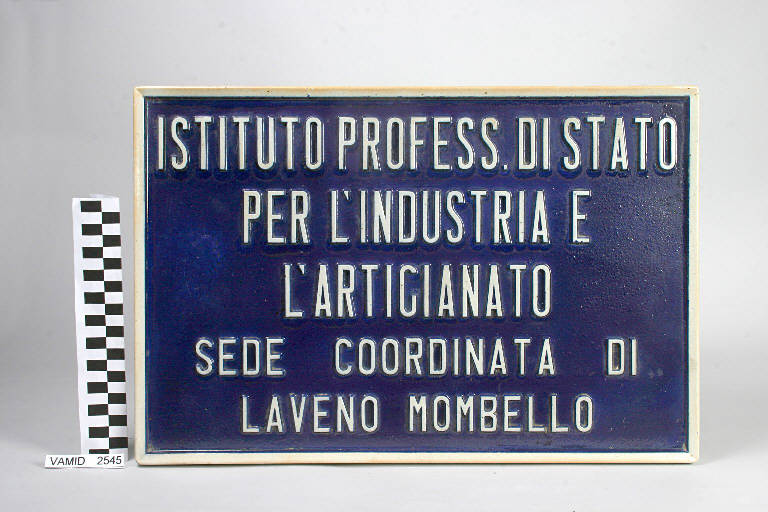 targa di Società Ceramica Italiana Laveno (metà sec. XX)