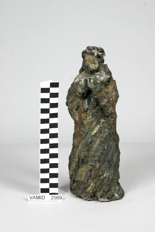 Pastore con agnello (statuetta da presepio) di Bekkering Stephanie (sec. XX)