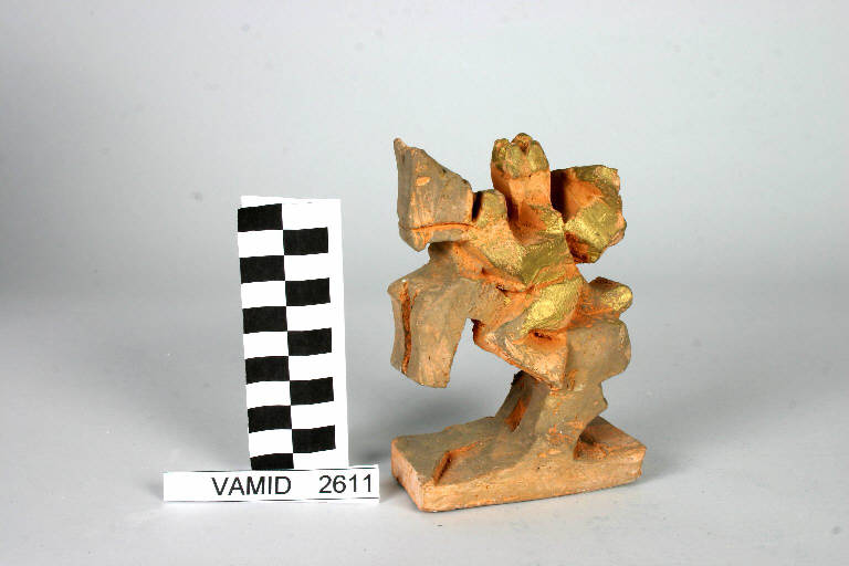 Re Mago a cavallo (statuetta da presepio) di Frigerio Nicoletta (sec. XX)