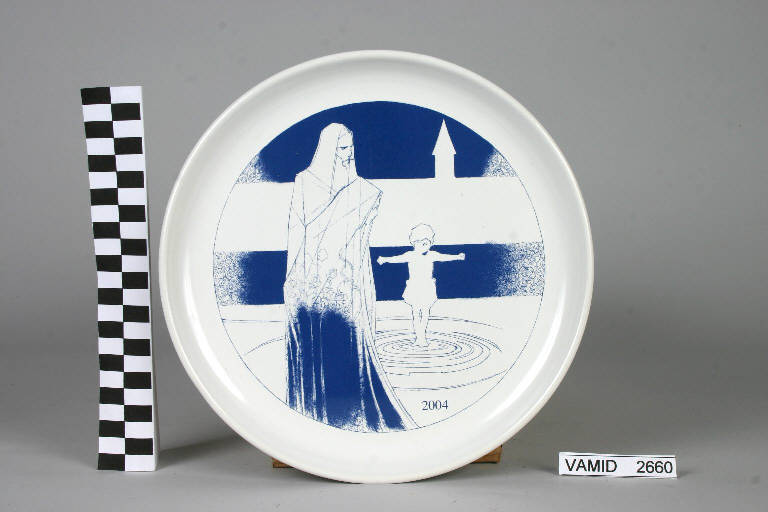 Gesù Bambino in acqua e Gesù Cristo (piatto) - manifattura lavenese (sec. XXI)