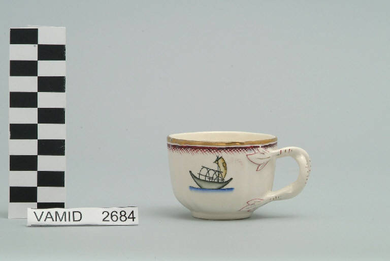 Elementi caratteristici del Lago Maggiore (tazza da caffè) di Andlovitz Guido; Società Ceramica Italiana Laveno (sec. XX)