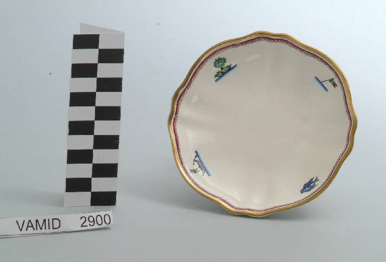 Elementi caratteristici del Lago Maggiore (piattino) di Andlovitz Guido; Società Ceramica Italiana Laveno (sec. XX)