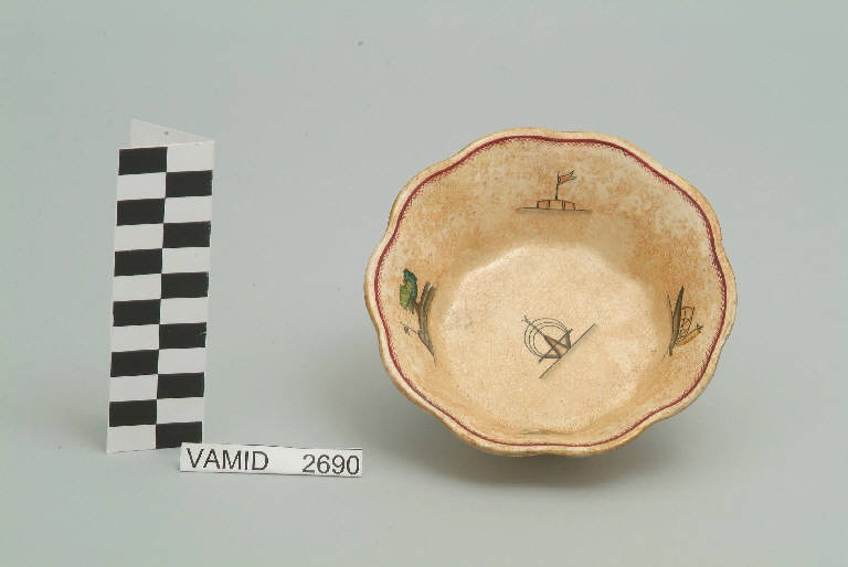 Elementi caratteristici del Lago Maggiore (coppetta) di Andlovitz Guido; Società Ceramica Italiana Laveno (sec. XX)