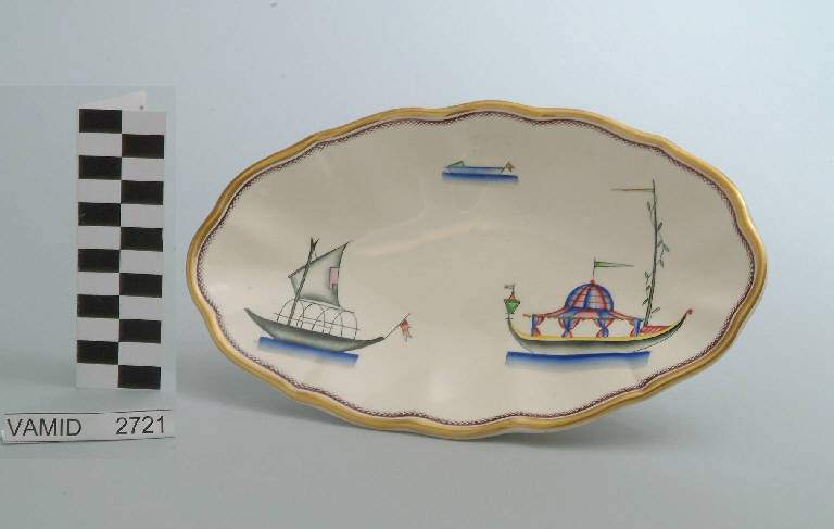 Imbarcazioni caratteristiche del Lago Maggiore (raviera) di Andlovitz Guido; Società Ceramica Italiana Laveno (sec. XX)