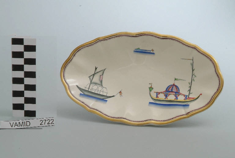Imbarcazioni caratteristiche del Lago Maggiore (raviera) di Andlovitz Guido; Società Ceramica Italiana Laveno (sec. XX)