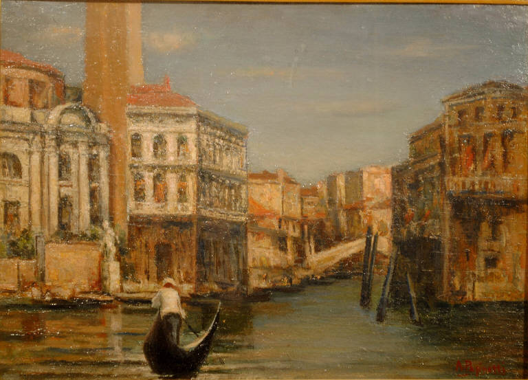 Venezia, Paesaggio lagunare (dipinto) di Pasinetti, Antonio - ambito lombardo (inizio sec. XX)
