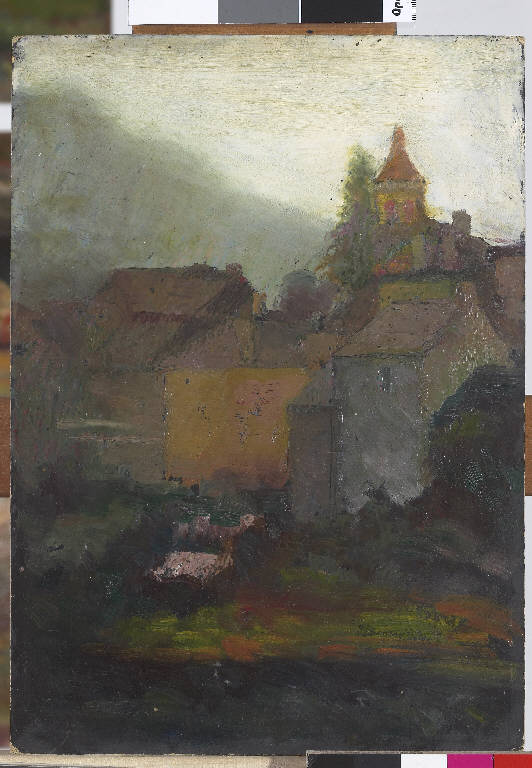 Craveggia, Paesaggio montano (dipinto) di Pasinetti, Antonio - ambito lombardo (inizio sec. XX)