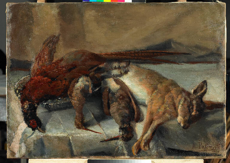 Selvaggina, Animali (dipinto) di Pasinetti, Antonio - ambito lombardo (inizio sec. XX)