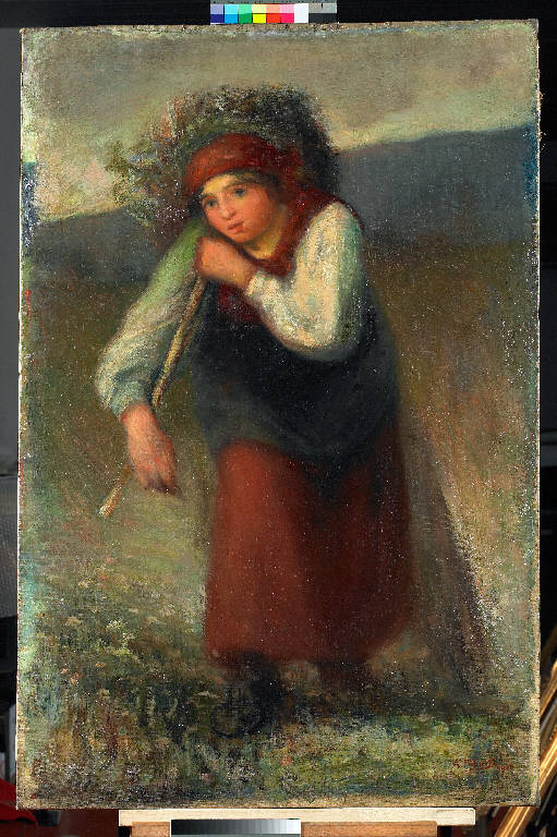 La boscaiola, Figura femminile (dipinto) di Pasinetti, Antonio - ambito lombardo (inizio sec. XX)