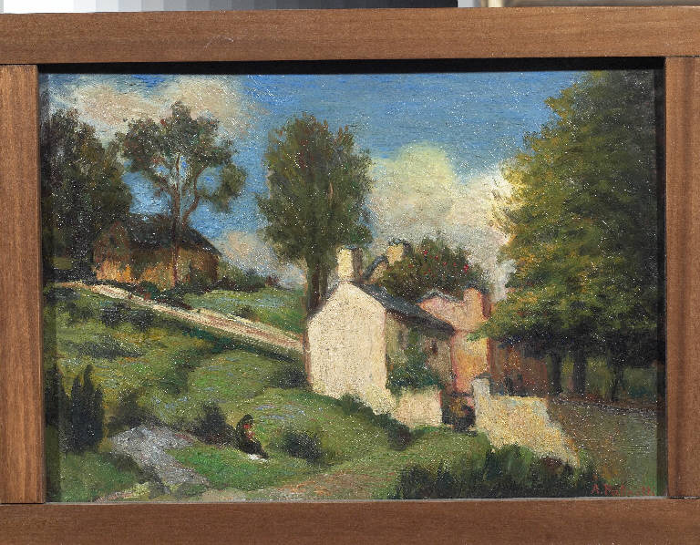 Studio per Vocogno in Val Vigezzo, Paesaggio montano (dipinto) di Pasinetti, Antonio - ambito lombardo (secondo quarto sec. XX)