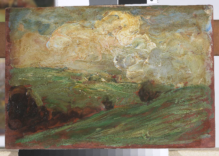 Effetto di nubi, Paesaggio con nubi (dipinto) di Pasinetti, Antonio - ambito lombardo (primo quarto sec. XX)
