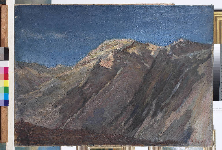 Lo Stelvio, Paesaggio montano (dipinto) di Pasinetti, Antonio - ambito lombardo (primo quarto sec. XX)