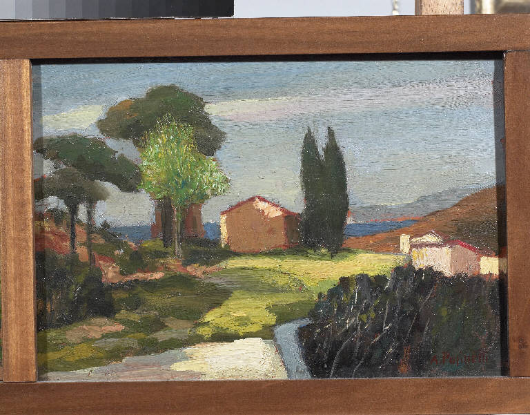 Studio per Isola d'Elba, Paesaggio marino (dipinto) di Pasinetti, Antonio - ambito lombardo (prima metà sec. XX)
