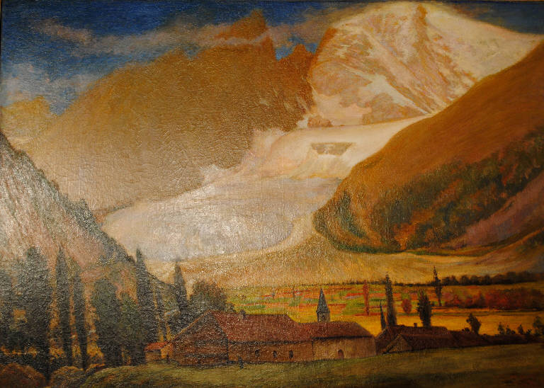 Entrève, Paesaggio montano (dipinto) di Pasinetti, Antonio - ambito lombardo (prima metà sec. XX)
