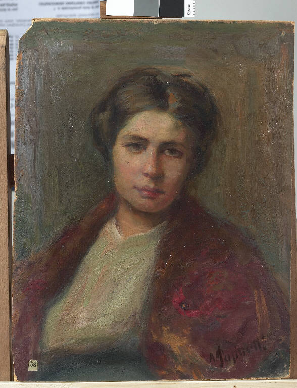 Studio di giovane, Figura femminile (dipinto) di Pasinetti, Antonio - ambito lombardo (prima metà sec. XX)