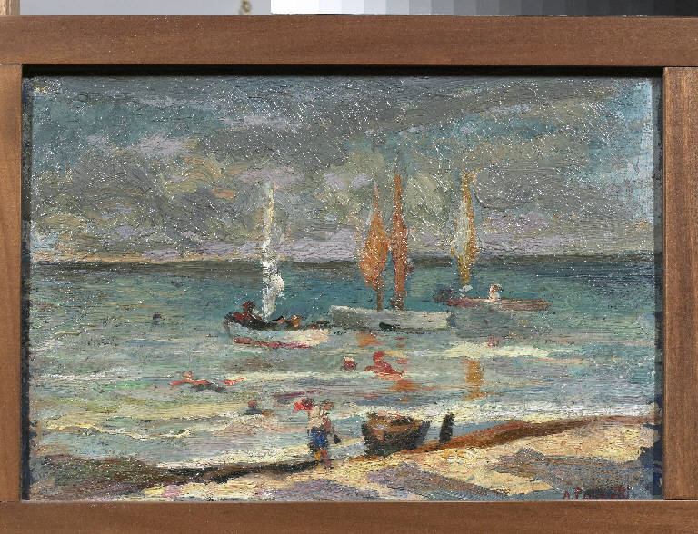 Marina, Paesaggio marino (dipinto) di Pasinetti, Antonio - ambito lombardo (prima metà sec. XX)