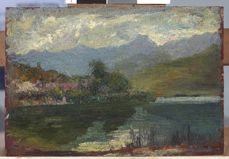 Molina di Ledro, Paesaggio montano (dipinto) di Pasinetti, Antonio - ambito lombardo (prima metà sec. XX)