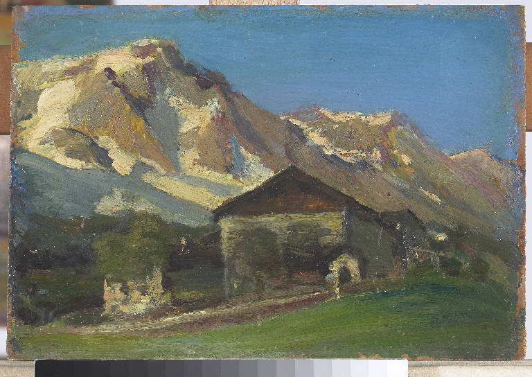 Passo del Gavia, Paesaggio montano (dipinto) di Pasinetti, Antonio - ambito lombardo (primo quarto sec. XX)