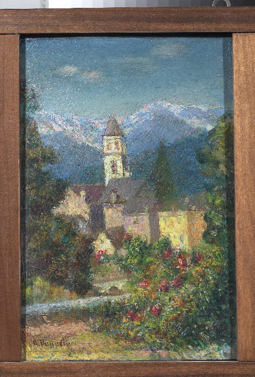Vocogno, Paesaggio montano (dipinto) di Pasinetti, Antonio - ambito lombardo (primo quarto sec. XX)