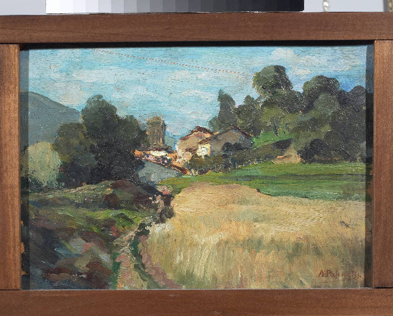 Meriggio, Paesaggio montano (dipinto) di Pasinetti, Antonio - ambito lombardo (primo quarto sec. XX)
