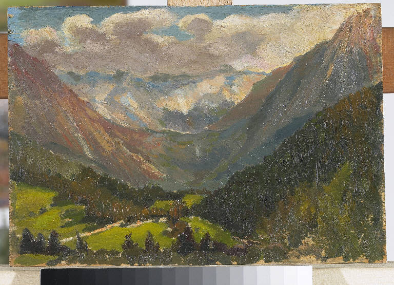 Il Baitone, Paesaggio montano (dipinto) di Pasinetti, Antonio - ambito lombardo (prima metà sec. XX)