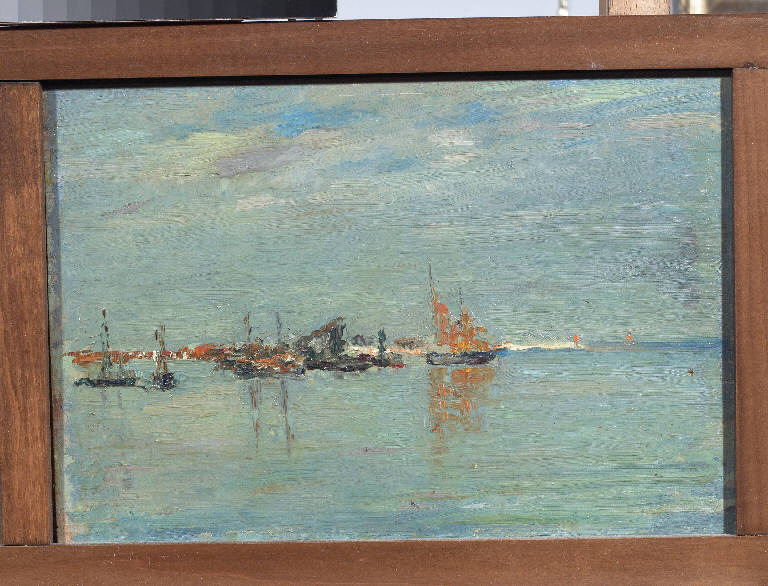 Venezia (Sulla Laguna), Paesaggio lagunare (dipinto) di Pasinetti, Antonio - ambito lombardo (prima metà sec. XX)