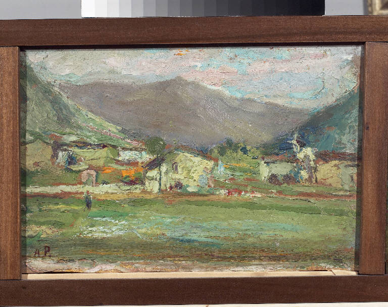 Bratto, Paesaggio montano (dipinto) di Pasinetti, Antonio - ambito lombardo (inizio sec. XX)