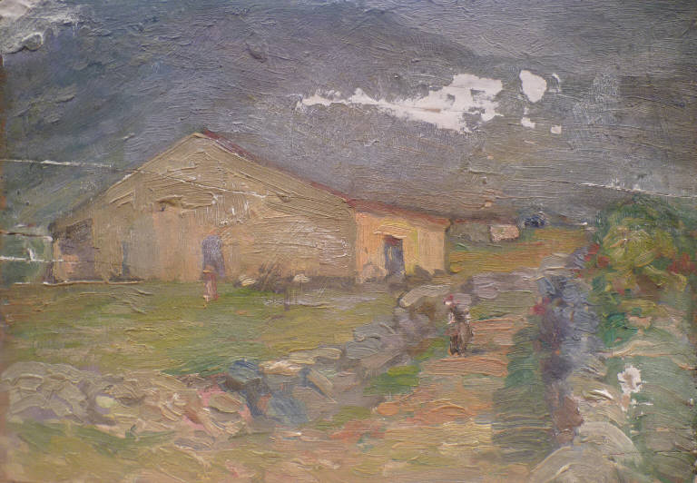 Paesaggio montano (dipinto) di Pasinetti, Antonio - ambito lombardo (primo quarto sec. XX)