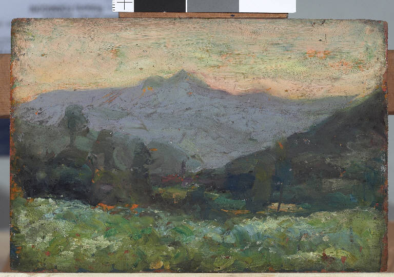 Castione della Presolana, Paesaggio montano (dipinto) di Pasinetti, Antonio - ambito lombardo (inizio sec. XX)