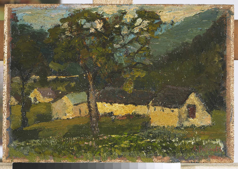 Aprica, Paesaggio montano (dipinto) di Pasinetti, Antonio - ambito lombardo (secondo quarto sec. XX)