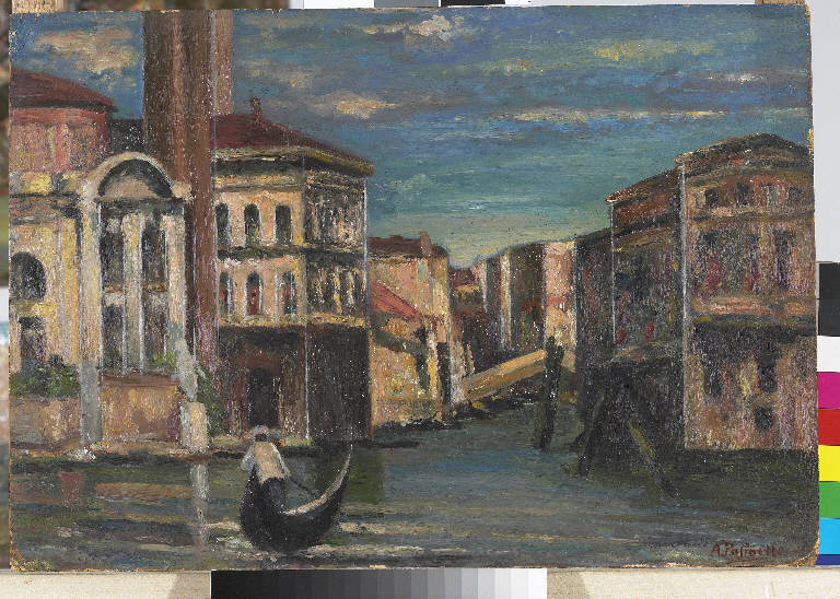 Venezia Canale, Paesaggio lagunare (dipinto) di Pasinetti, Antonio - ambito lombardo (primo quarto sec. XX)