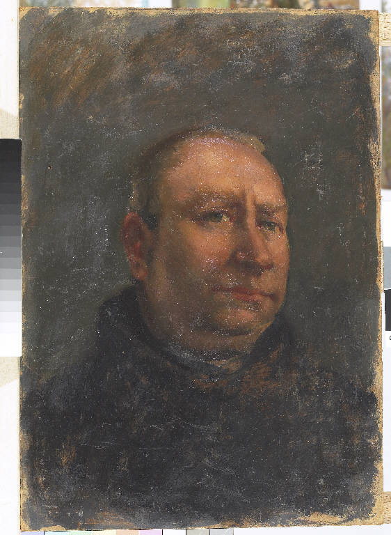 Studio di testa di frate, Figura maschile (dipinto) di Pasinetti, Antonio - ambito lombardo (secondo quarto sec. XX)
