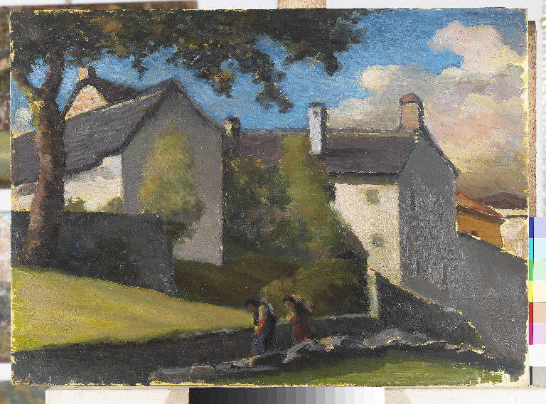 Paesaggio montano (Edolo?) (dipinto) di Pasinetti, Antonio - ambito lombardo (secondo quarto sec. XX)