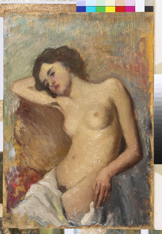 Studio di modella, Ritratto femminile (dipinto) di Pasinetti, Antonio - ambito lombardo (prima metà sec. XX)