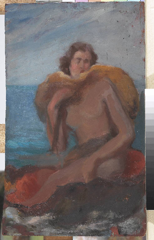Nudo con boa, Figura femminile (dipinto) di Pasinetti, Antonio - ambito lombardo (prima metà sec. XX)