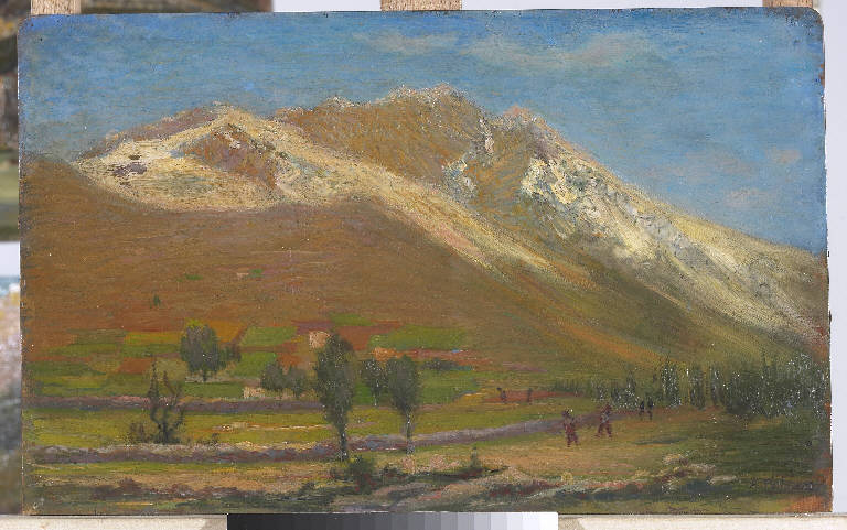 La Presolana da Dorga, Paesaggio montano (dipinto) di Pasinetti, Antonio - ambito lombardo (primo quarto sec. XX)