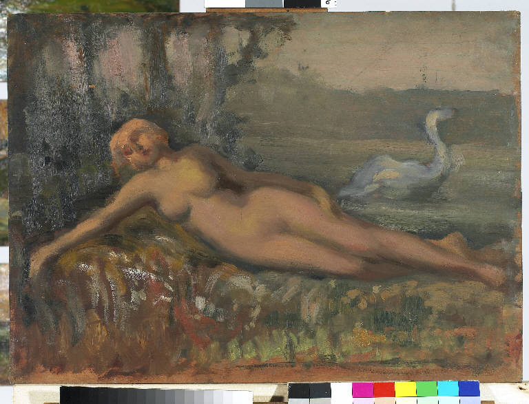 Studio di nudo, Nudo di figura femminile (dipinto) di Pasinetti, Antonio - ambito lombardo (secondo quarto sec. XX)
