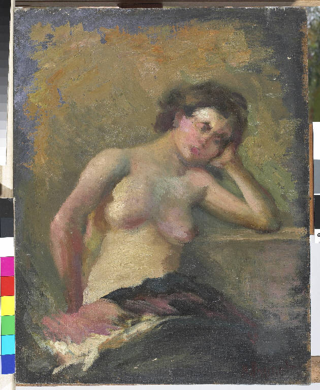 Studio di nudo, Nudo di figura femminile (dipinto) di Pasinetti, Antonio - ambito lombardo (prima metà sec. XX)