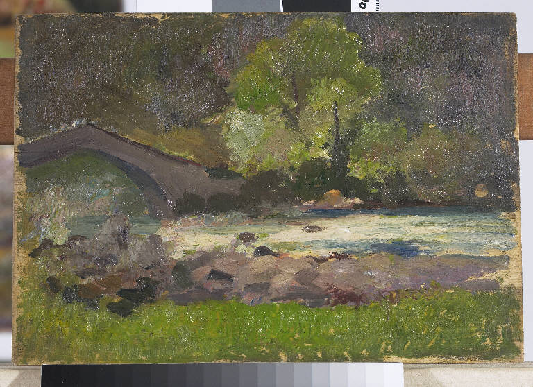 Paesaggio fluviale (dipinto) di Pasinetti, Antonio - ambito lombardo (primo quarto sec. XX)