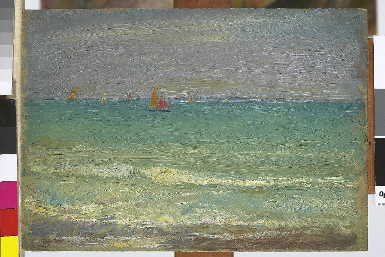Marina sull'Adriatico, Paesaggio marino (dipinto) di Pasinetti, Antonio - ambito lombardo (primo quarto sec. XX)