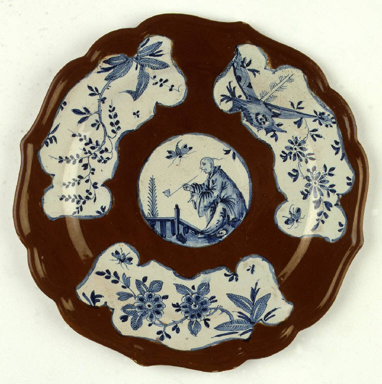 fiori, figure cinesi (piatto) di Clerici, Felice (metà sec. XVIII)