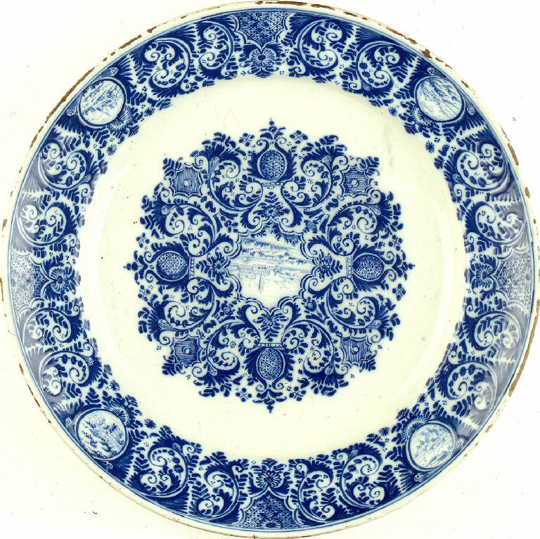 elementi decorativi vegetali (piatto) di Rossetti, Giorgio Giacinto (attribuito) (secondo quarto sec. XVIII)