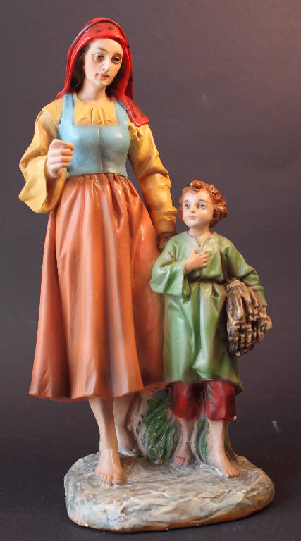 Donna con bambino (statua da presepio) - bottega bergamasca (primo quarto sec. XX)